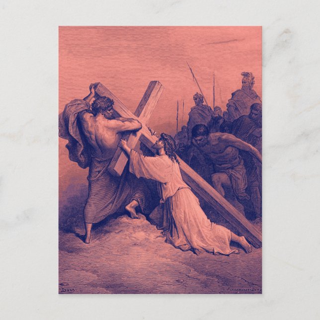 Jesus Falling Beneath the Cross | Bible Postcard (Front)