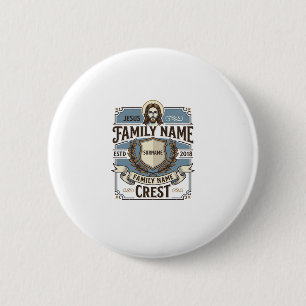 Jesus Family Name Crest Jesus Family Name Crest Ch 6 Cm Round Badge
