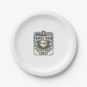 Jesus Family Name Crest Jesus Family Name Crest Ch Paper Plate