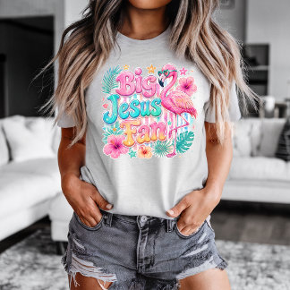 Jesus Fan with Flamingo T-shirt