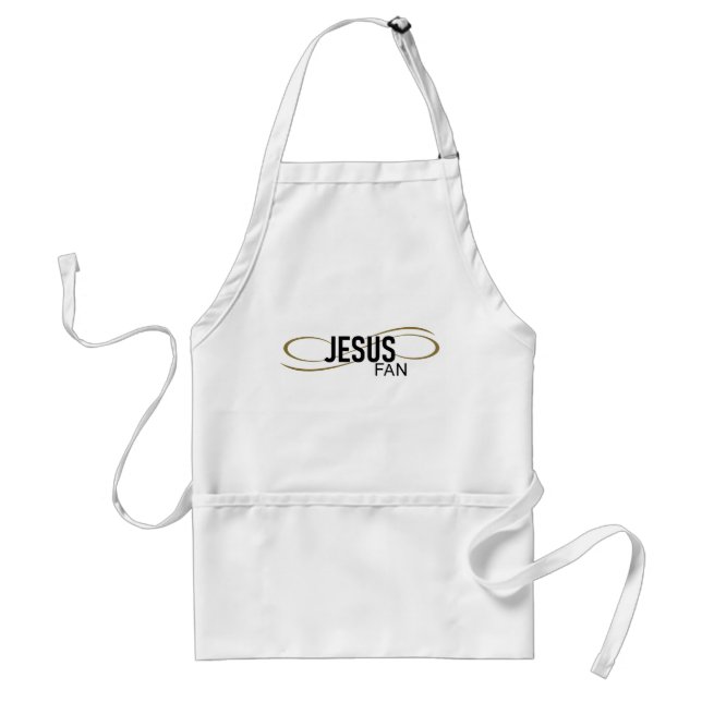 Jesus Fan With Swirl Cooking Apron (Front)