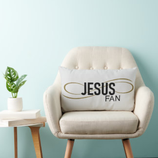Jesus Fan With Swirl Lumbar Throw Pillow