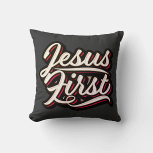Jesus First 70's Style Cushion
