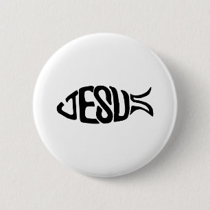 Jesus Fish 6 Cm Round Badge