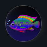 Jesus Fish 7.5 Cm Round Badge<br><div class="desc">Graphic illustration of St. Peter's fish with the name Jesus artistically incorporated in the design.</div>