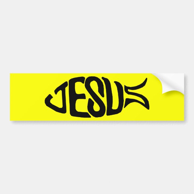 Jesus Fish Bumper Sticker (Front)
