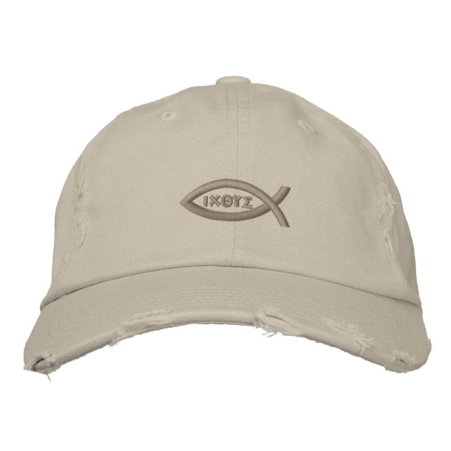 Jesus Fish Embroidered Hat (Front)
