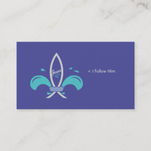 Jesus Fish Fleur De Lis Social Business Card