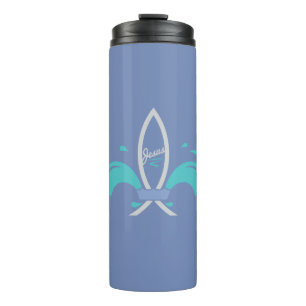 Jesus Fish Fleur De Lis Thermal Tumbler