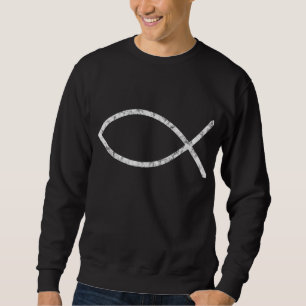 Jesus Fish Ichthy Ichthus Emblem Christian Faith S Sweatshirt