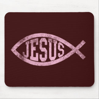 Jesus Fish Ichthys Christian Catholic Mousepas Mouse Pad
