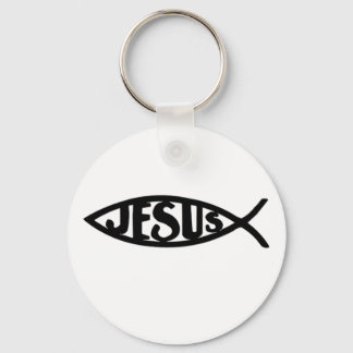 Jesus Fish (Keychain Black) Key Ring