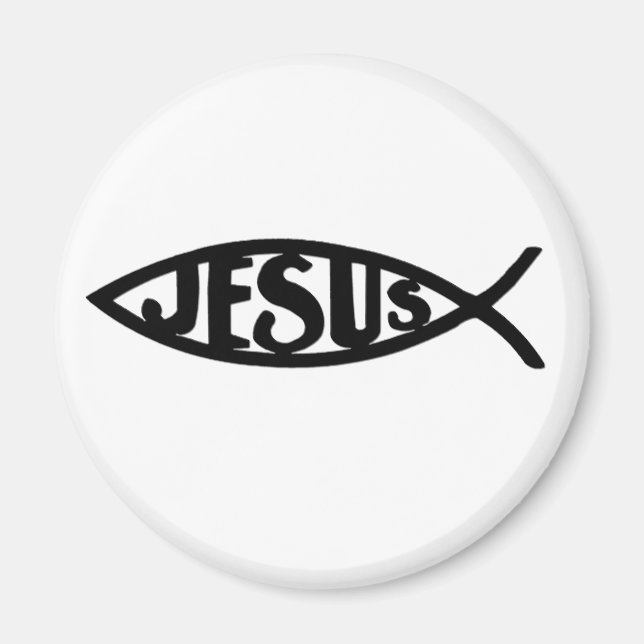 Jesus Fish (Magnet Black) Magnet (Front)
