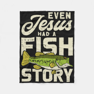 Jesus Fish Story Fisherman God Christ Fishing Chri Fleece Blanket