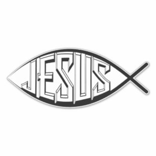JESUS FISH SYMBOL BIG DECAL STICKERS