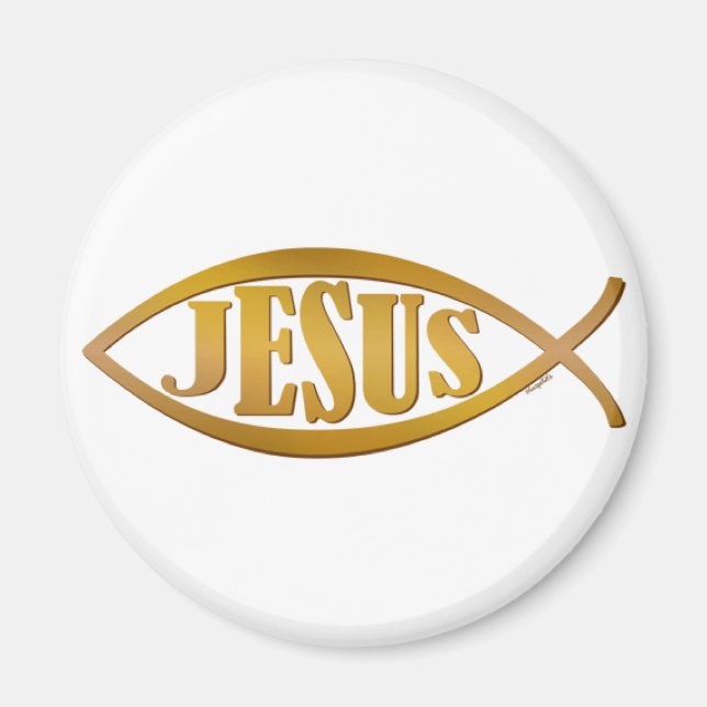 Jesus fish symbol christian gift magnet (Front)