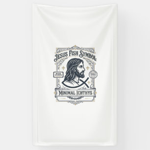 Jesus Fish Symbol Minimal Ichthys Jesus Fish Minim Banner
