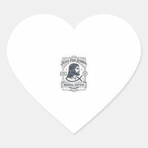 Jesus Fish Symbol Minimal Ichthys Jesus Fish Minim Heart Sticker