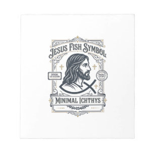 Jesus Fish Symbol Minimal Ichthys Jesus Fish Minim Notepad