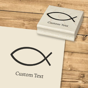 Jesus Fish Symbol Rubber Stamp