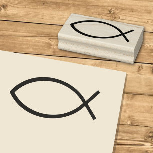 Jesus Fish Symbol Rubber Stamp