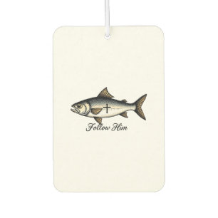 Jesus Fish Vintage Engraving Christian Shirt (1) Car Air Freshener