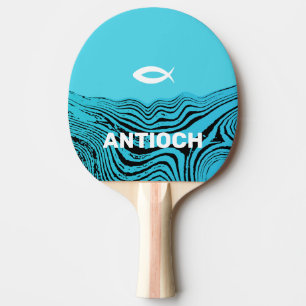 Jesus Fish Wavy Waters Ping Pong Paddle