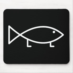 Jesus Fish with Legs - Mousepad