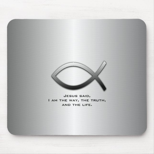 Jesus Fish With Personalised Bible Verse Mouse Pad (Front)