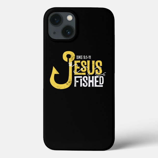 Jesus Fished Big Hook Jesus Surfed Fishing Christi Case-Mate iPhone Case (Back)