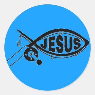 JESUS FISHING Sticker