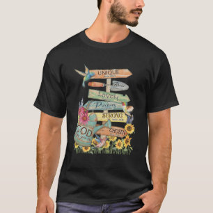 Jesus Floral Bird You Are Chosen Faith God Bible C T-Shirt