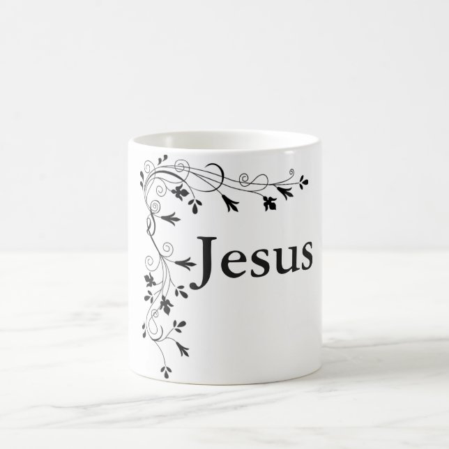 JESUS FLORAL CORNER BORDER COFFEE MUG (Center)