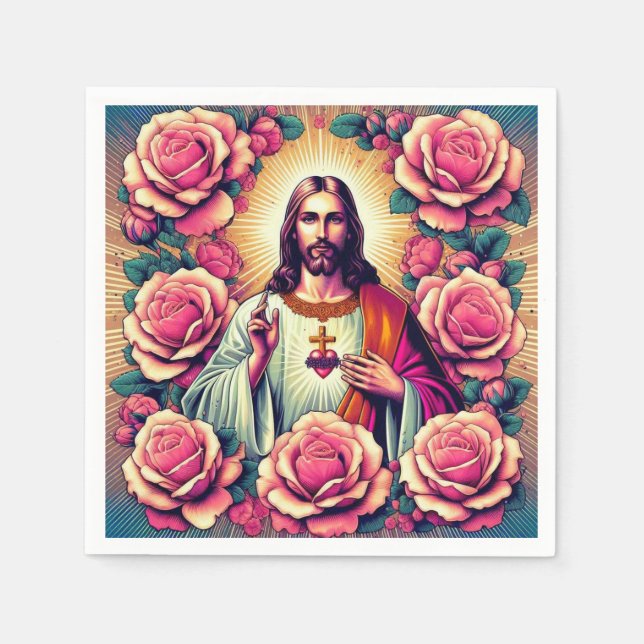 Jesus flower napkins! napkin (Front)