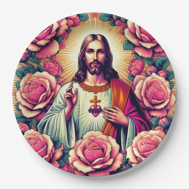 Jesus flower paper plates! paper plate (Front)