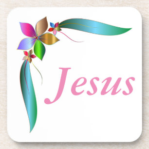 JESUS FLOWER RIBBON COASTER