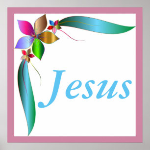 JESUS FLOWER RIBBON POSTER