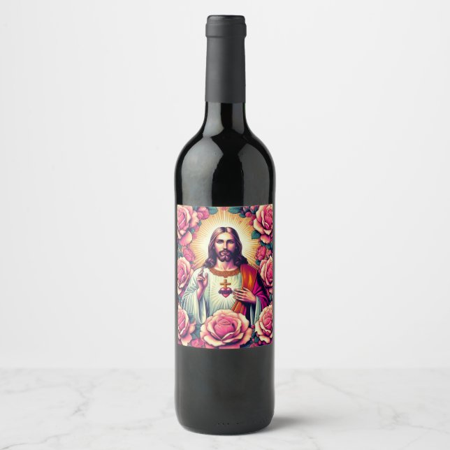 Jesus flower wine label! label (Front)