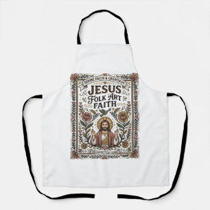 Jesus Folk Art Faith Jesus Folk Art Christian Fait Apron