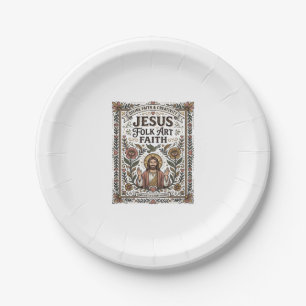 Jesus Folk Art Faith Jesus Folk Art Christian Fait Paper Plate