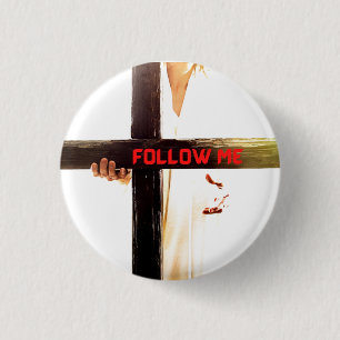 Jesus Follow Me Frisbee 3 Cm Round Badge