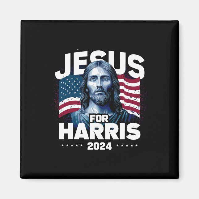 Jesus For Harris Kamala 2024  Magnet (Front)