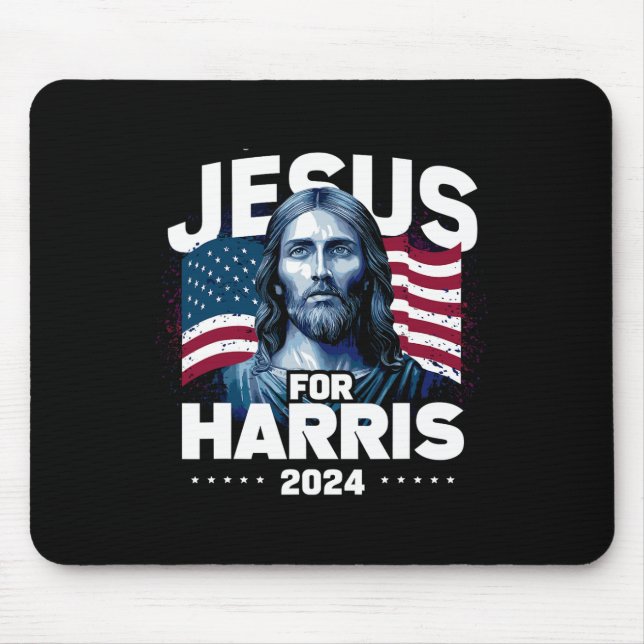 Jesus For Harris Kamala 2024  Mouse Pad (Front)