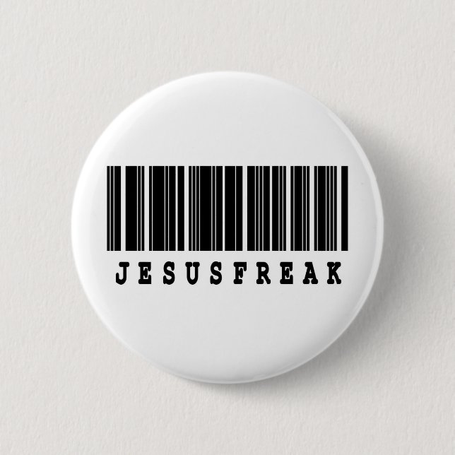 jesus freak barcode design 6 cm round badge (Front)