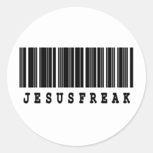jesus freak barcode design classic round sticker