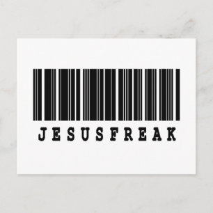 jesus freak barcode design postcard