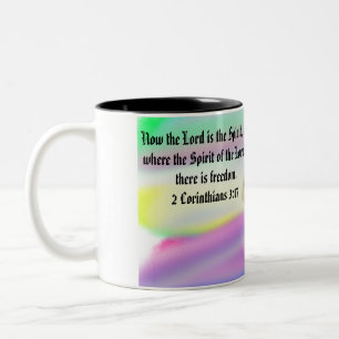 jesus freedom  Two-Tone coffee mug