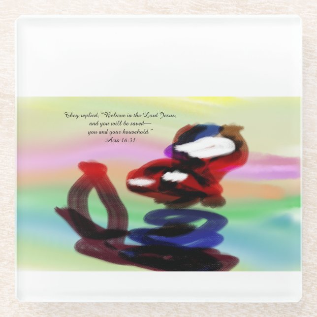 jesus friend glass coaster (Front)