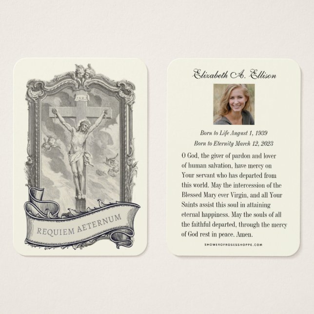 Jesus Funeral Memorial Prayer Holy Card (Front & Back)