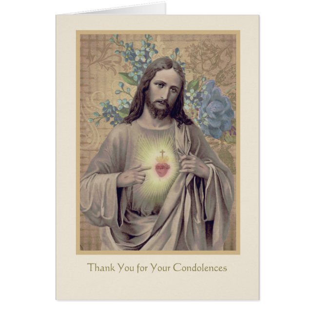 Jesus  Funeral Sympathy Holy Card Thank You (Front)